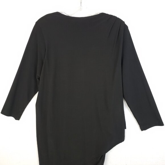 Last Tango Tunic Dress Layered Black 3/4 Sleeve Versatile size XL Minimalist - Picture 9 of 11